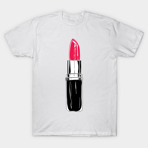 Red lipstick T-Shirt by snowshade